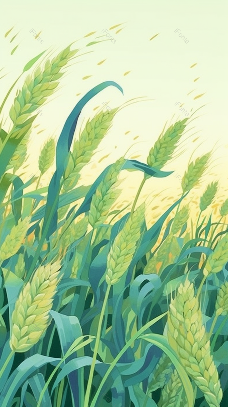 春天节气小麦风吹麦田唯美肌理插画背景,插画/手绘图,插画/手绘图库,插画/手绘图下载,插画/手绘